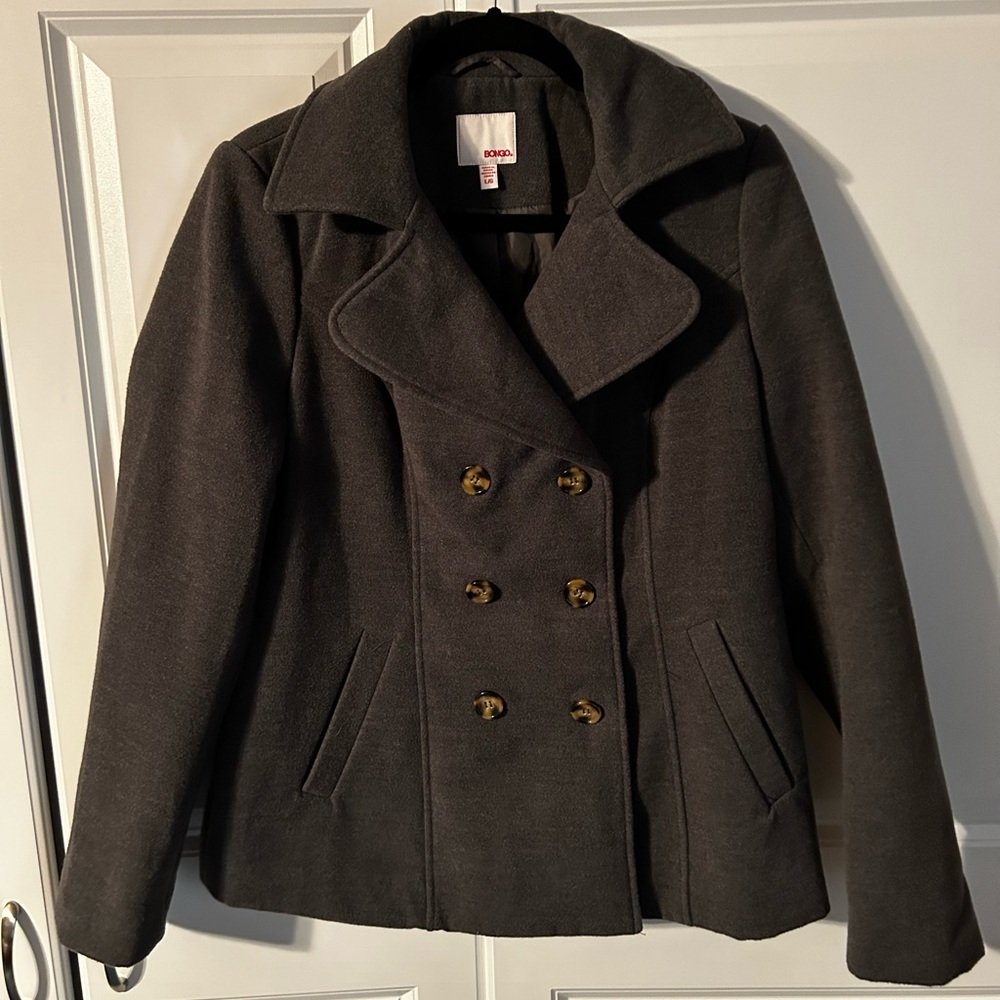 BONGO Juniors Large Grey Pea Coat